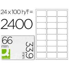 Etiqueta adhesiva q-connect kf10639 tamaño 66x33,9 mm fotocopiadora láser ink-jet caja con 100 hojas din a4