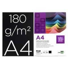 Cartulina liderpapel a4 180g/m2 negro paquete de 100