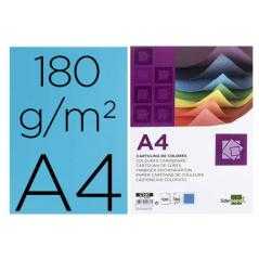 Cartulina liderpapel a4 180g/m2 azul paquete de 100