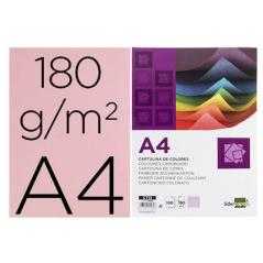 Cartulina liderpapel a4 180g/m2 rosa paquete de 100