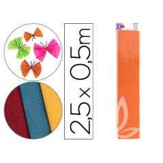 Papel crespón liderpapel 50 cm x 2.5m 34g/m2 naranja claro