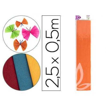 Papel crespón liderpapel 50 cm x 2.5m 34g/m2 naranja claro
