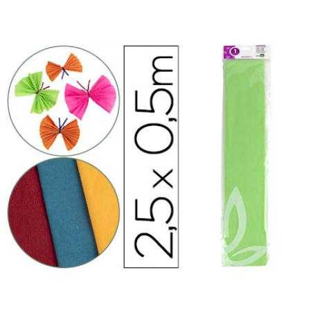 Papel crespón liderpapel 50 cm x 2.5m 34g/m2 verde claro