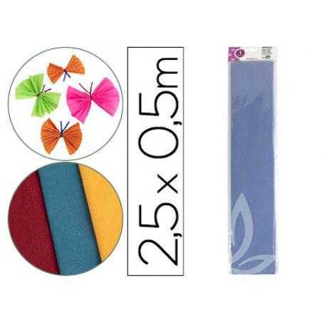Papel crespón liderpapel 50 cm x 2.5m 34g/m2 celeste