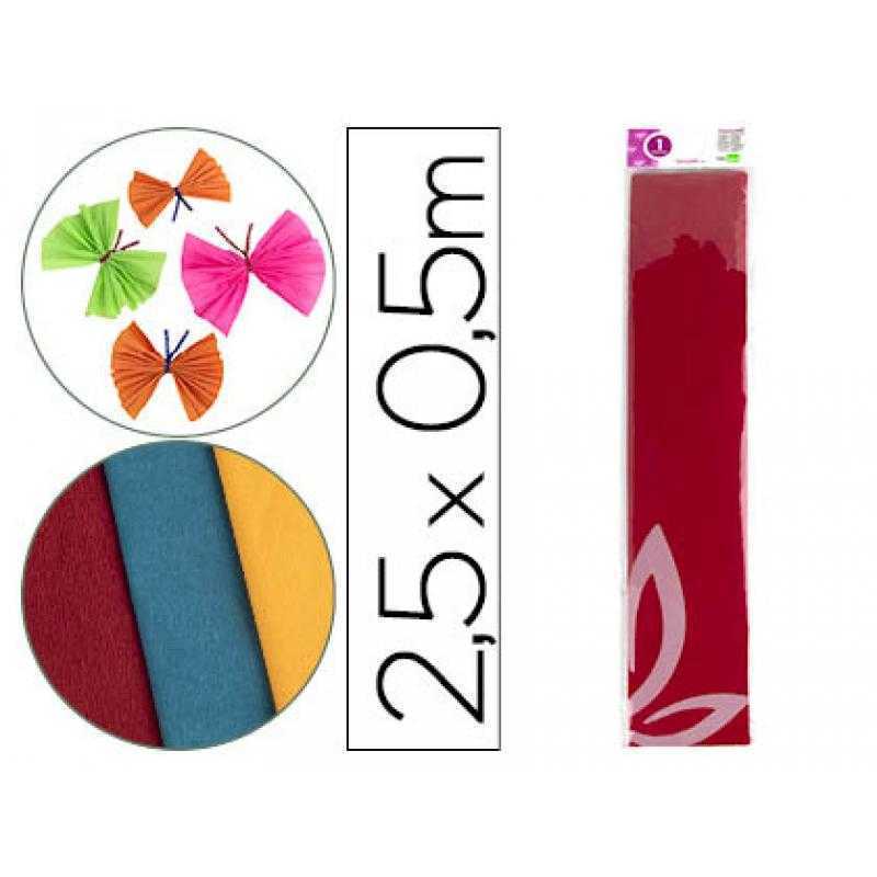 Papel crespón liderpapel 50 cm x 2.5m 34g/m2 rojo