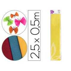 Papel crespón liderpapel 50 cm x 2.5m 34g/m2 amarillo