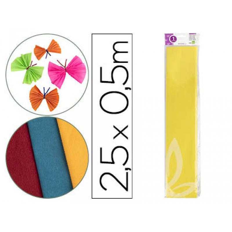 Papel crespón liderpapel 50 cm x 2.5m 34g/m2 amarillo