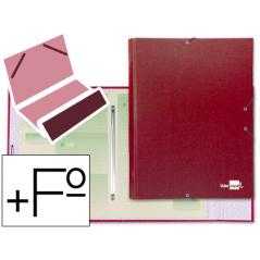 Carpeta clasificadora liderpapel 12 departamentos folio prolongado carton forrado roja