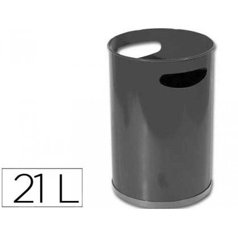 Papelera metalica con asas 101 negra 32x21 cm 12 litros
