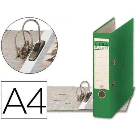 Archivador de palanca elba carton forrado din a4 verde lomo de 80 mm rado chic