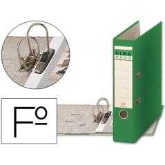 Archivador de palanca elba carton forrado folio verde lomo de 80 mm rado chic