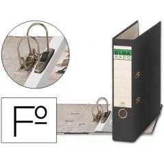 Archivador de palanca elba carton forrado folio negro lomo de 80 mm rado chic