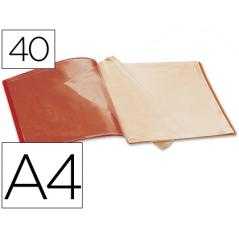 Carpeta liderpapel escaparate 37930 40 fundas polipropileno din a4 roja