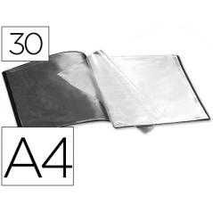 Carpeta liderpapel escaparate 37925 30 fundas polipropileno din a4 negro opaco