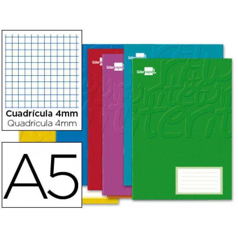 Libreta liderpapel smart a5 32 hojas 60g/m2cuadro 4mm con margen