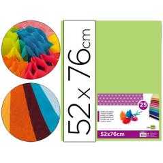 Papel seda liderpapel verde medio 52x76 cm 18 gr -paquete de 25 hojas
