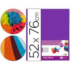 Papel seda liderpapel violeta 52x76 cm 18 gr -paquete de 25 hojas