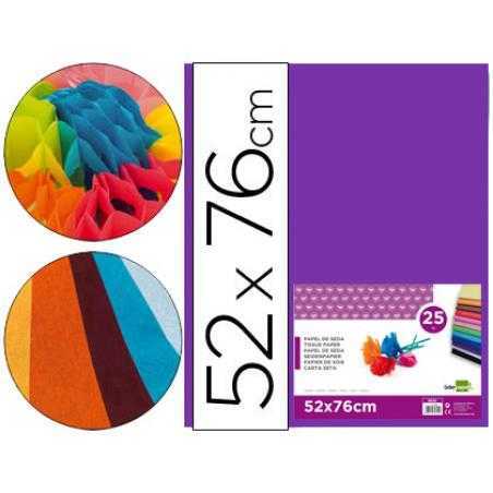Papel seda liderpapel violeta 52x76 cm 18 gr -paquete de 25 hojas