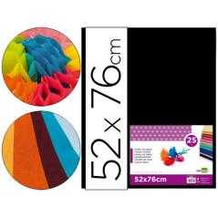Papel seda liderpapel negro 52x76 cm 18 gr -paquete de 25 hojas