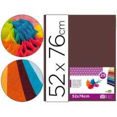 Papel seda liderpapel marron 52x76 cm 18 gr -paquete de 25 hojas