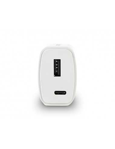 Cargador pared groovy 1 usb-a + 1 usb-c carga rapida blanco