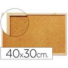 Pizarra corcho q-connect 40x30 cm marco de madera