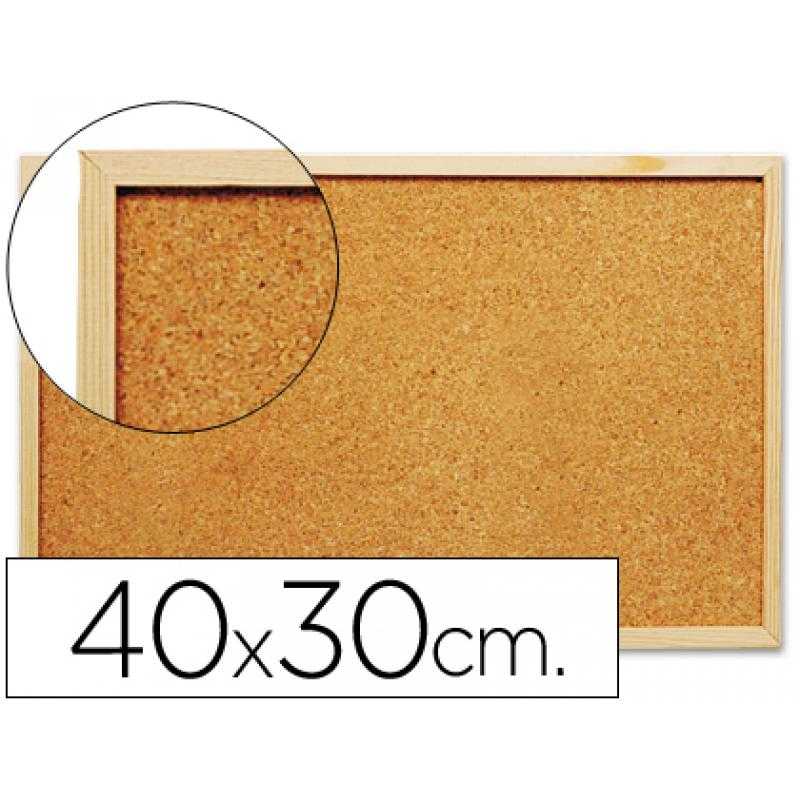 Pizarra corcho q-connect 40x30 cm marco de madera