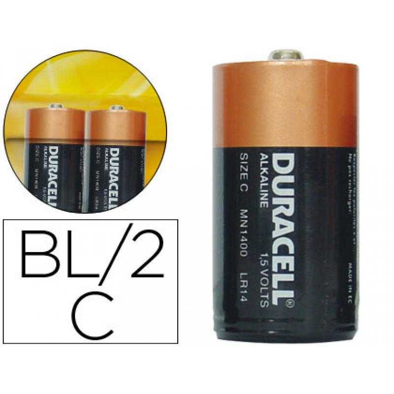 Pila duracell alcalina plus c blister con 2 pilas