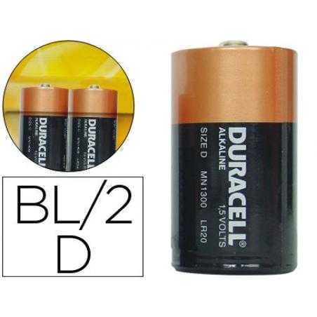 Pila duracell alcalina plus d blister con 2 pilas