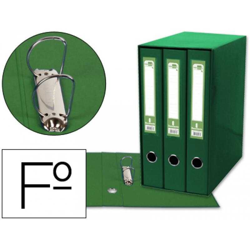 Modulo liderpapel 3 archivadores folio 2 anillas mixtas 40mm verde