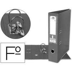 Archivador de palanca liderpapel folio documenta forrado pvc con rado lomo 75mm gris compresor metalico