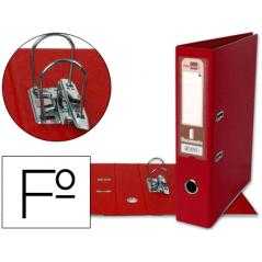 Archivador de palanca liderpapel folio documenta forrado pvc con rado lomo 75mm rojo compresor metalico