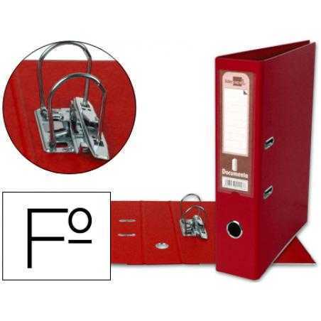 Archivador de palanca liderpapel folio documenta forrado pvc con rado lomo 75mm rojo compresor metalico