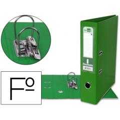 Archivador de palanca liderpapel folio documenta forrado pvc con rado lomo 75mm verde compresor metalico