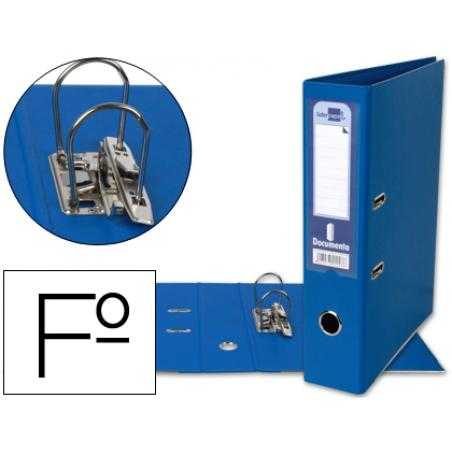 Archivador de palanca liderpapel folio documenta forrado pvc con rado lomo 75mm azul compresor metalico