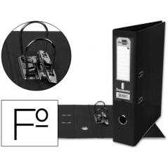 Archivador de palanca liderpapel folio documenta forrado pvc con rado lomo 75mm negro compresor metalico