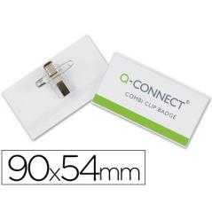 Identificador con pinza e imperdible q-connect kf01567 -54x90 mm.