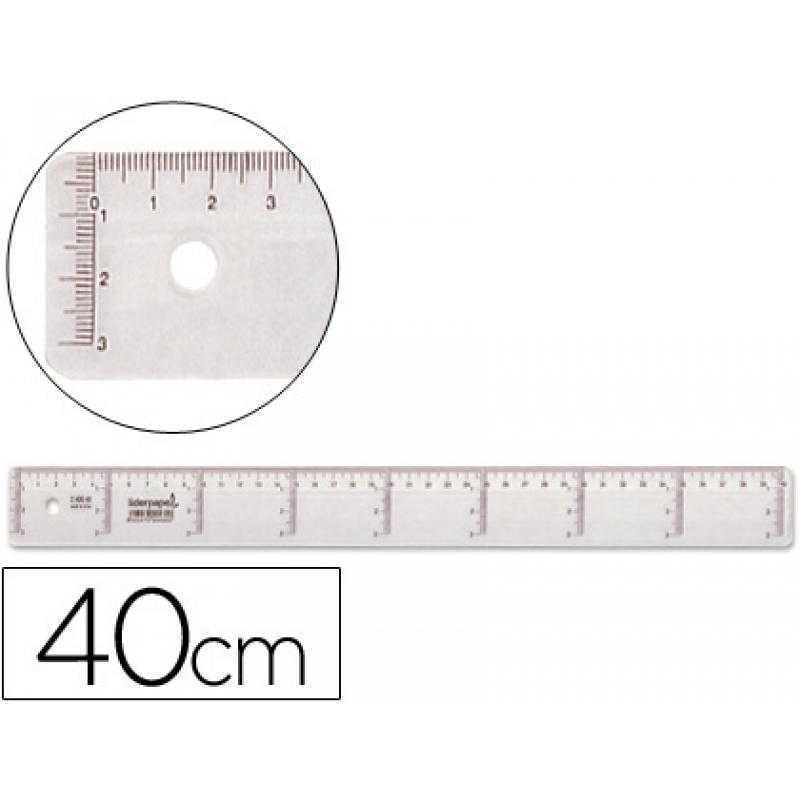 Regla liderpapel plastico cristal 40 cm