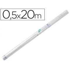 Rollo plastico adhesivo liderpapel 0.50x20 mt 80 mc removible