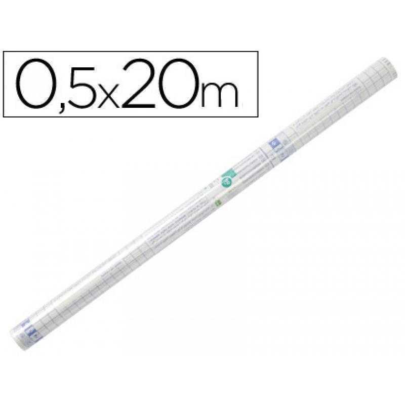 Rollo plastico adhesivo liderpapel 0.50x20 mt 80 mc removible