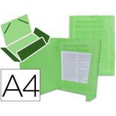 Carpeta liderpapel gomas solapas 34963 polipropileno din a4 verde translucido
