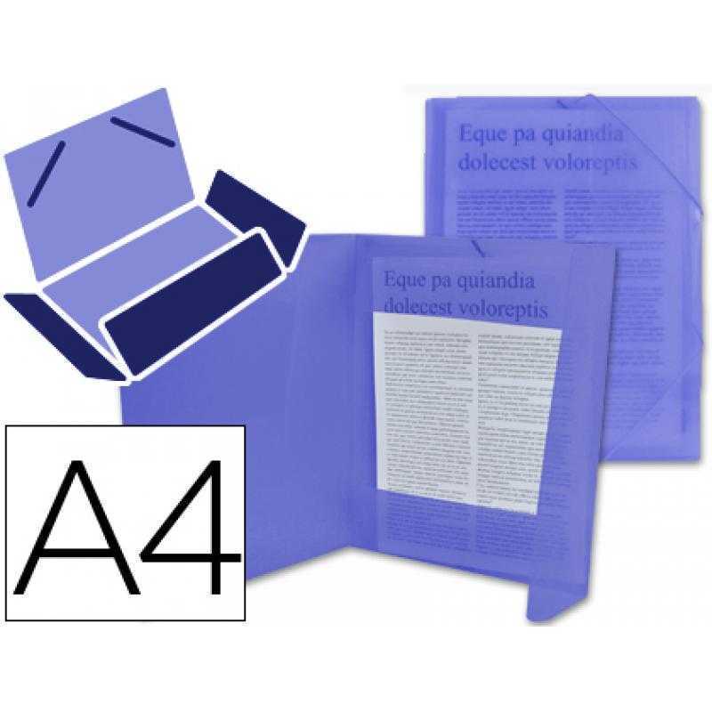 Carpeta liderpapel gomas solapas 34962 polipropileno din a4 azul translucido