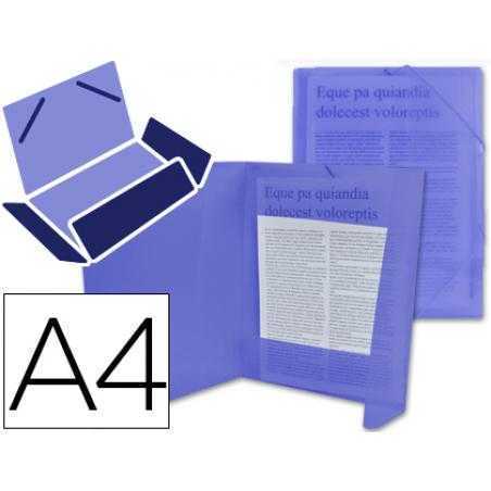 Carpeta liderpapel gomas solapas 34962 polipropileno din a4 azul translucido