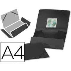 Carpeta liderpapel gomas solapas 38725 polipropileno din a4 negro opaco