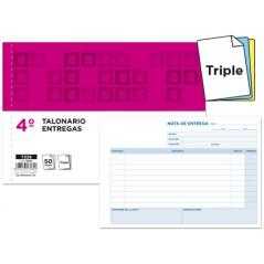 Talonario liderpapel entregas cuarto original y 2 copias t329 apaisado