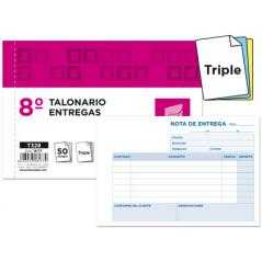 Talonario liderpapel entregas 8º original y 2 copias t328 apaisado
