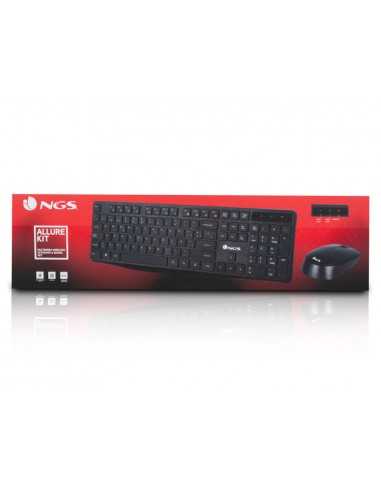 Set teclado y raton ngs harmony inalambrico silencioso con 12 teclas multimedia color negro