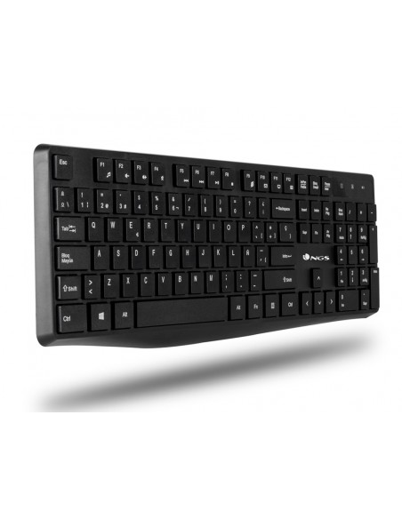 Set teclado y raton ngs harmony inalambrico silencioso con 12 teclas multimedia color negro