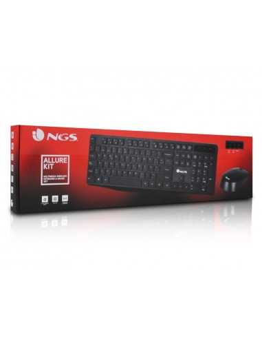 Set teclado y raton ngs harmony inalambrico silencioso con 12 teclas multimedia color negro