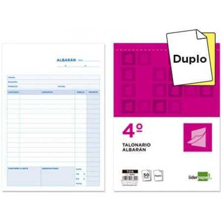 Talonario liderpapel albaran cuarto original y copia t215